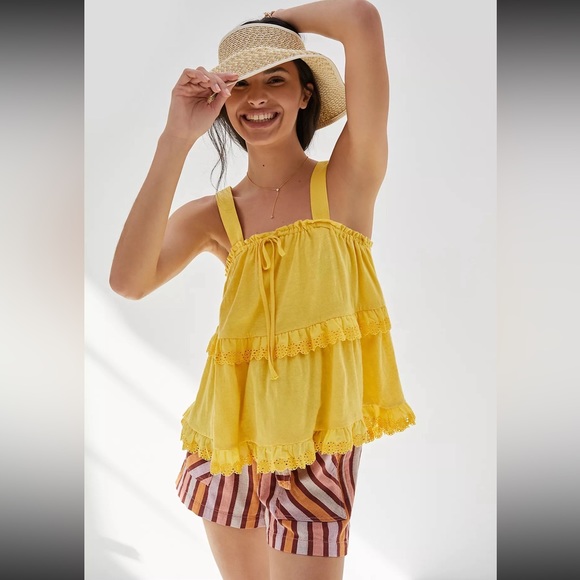 Anthropologie Tops - Anthropologie Tiered Eyelet Tank